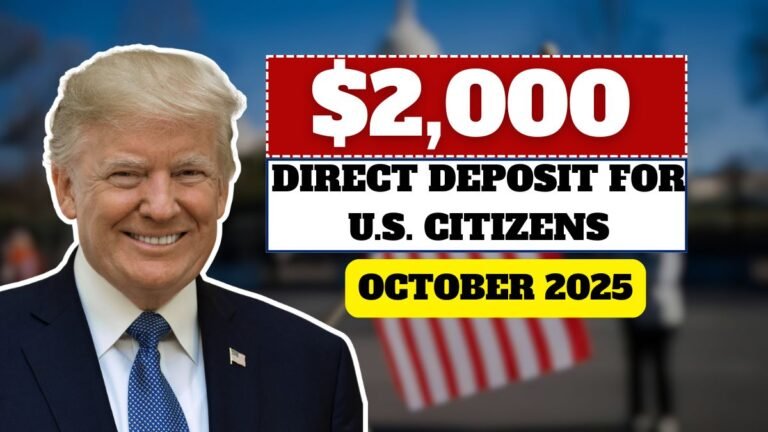 *$2,000 Direct Deposit for U.S. Citizens in October 2025 – Eligibility, Payment Dates & IRS Instructions*