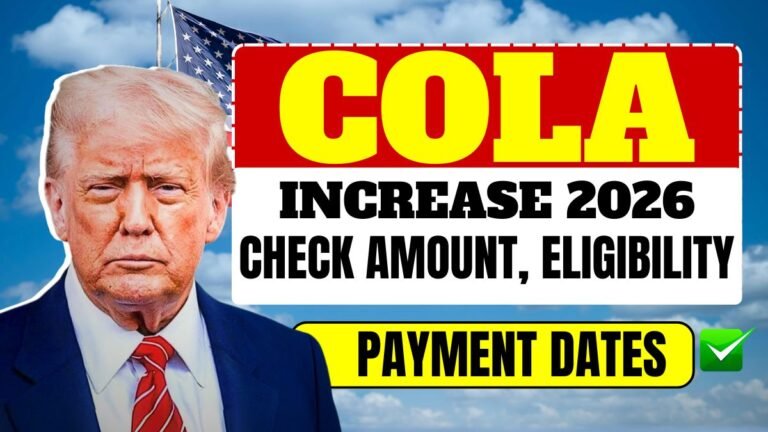 COLA Increase 2026 – Check Amount, Eligibility & Payment Dates